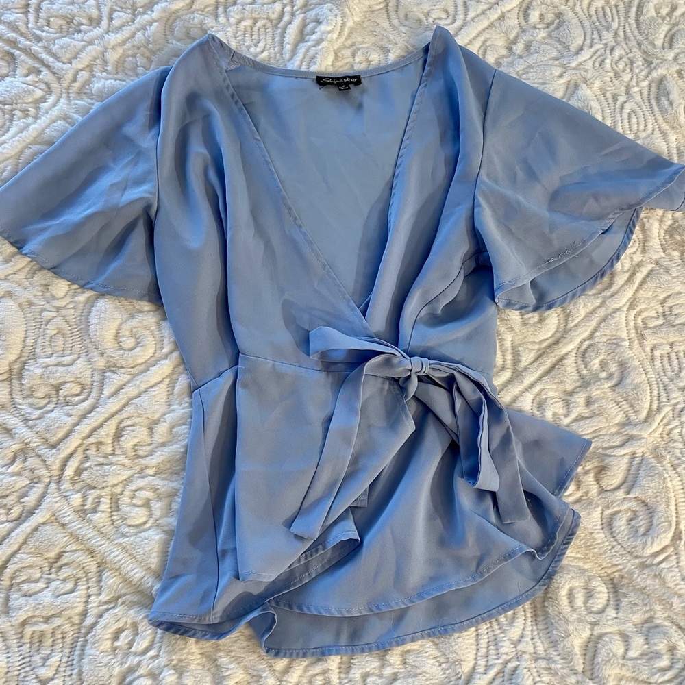 Baby blue cross top